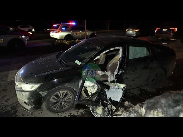 Fire Department used specialized equipment to cut open a vehicle after an accident on Route 208