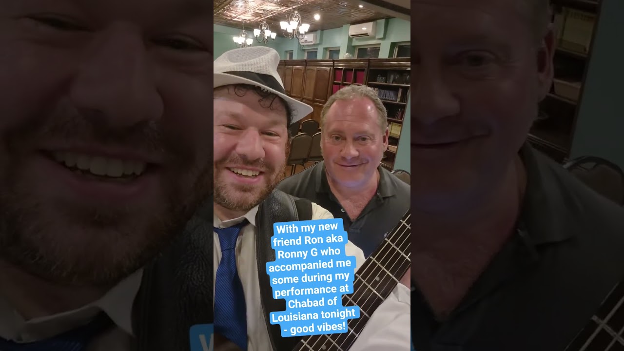 With my new friend Ron who accompanied me some during performance @ Chabad of Louisiana- good vibes!