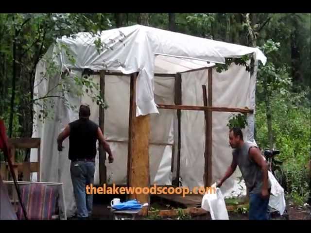 Tent City Tears Down Illegal Structures