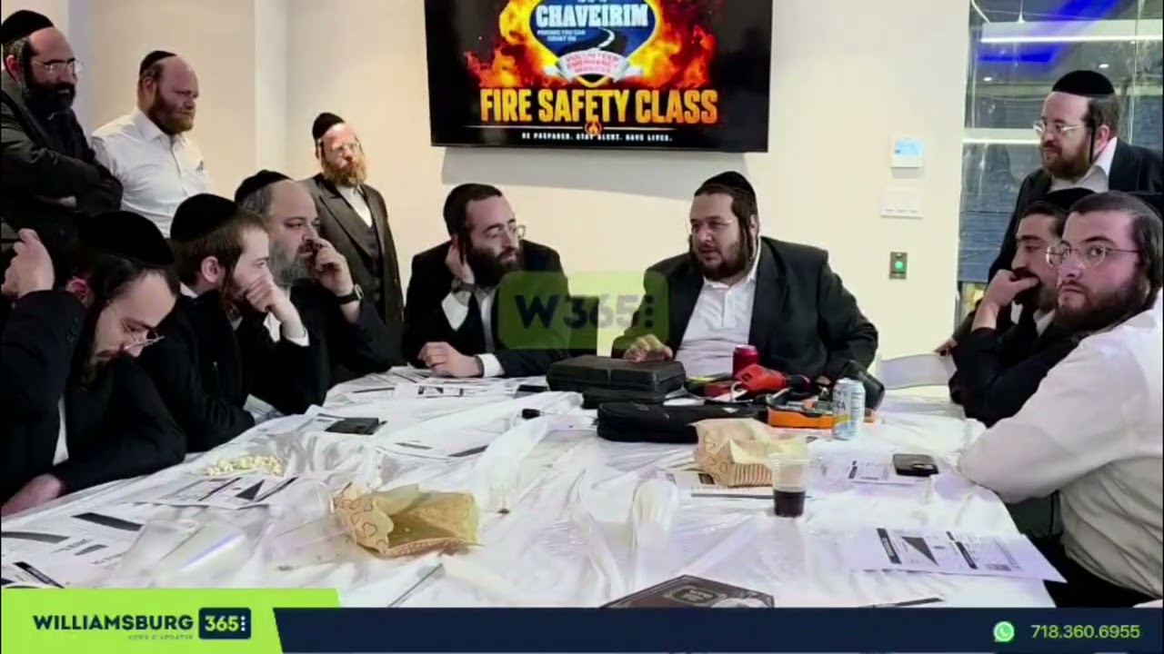 KJFD and Williamsburg Chaveirim members held joint safety training session.