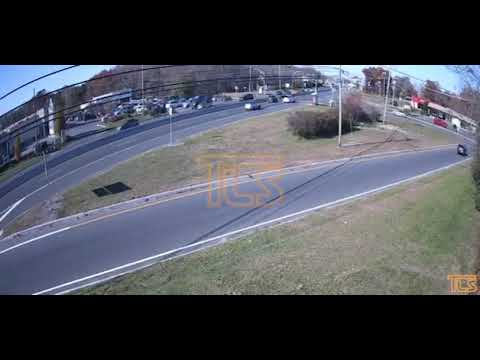 Surveillance video of accident which took out bus shelter in Howell