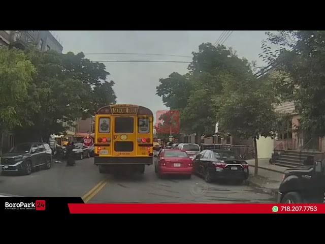 Watch this: A driver ignored a school bus with its lights flashing and stop arm out.