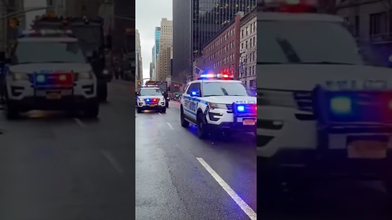 Nicolas Maduro being escorted in motorcade