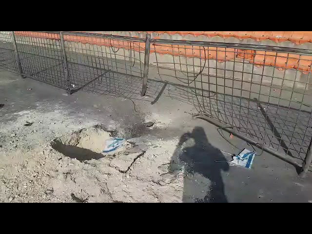 Netivot soccer field following rocket attack from Gaza