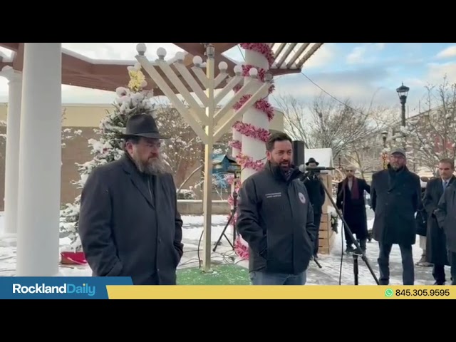 Elected officials attended the Chanukah menorah lighting at Chabad of Nyack