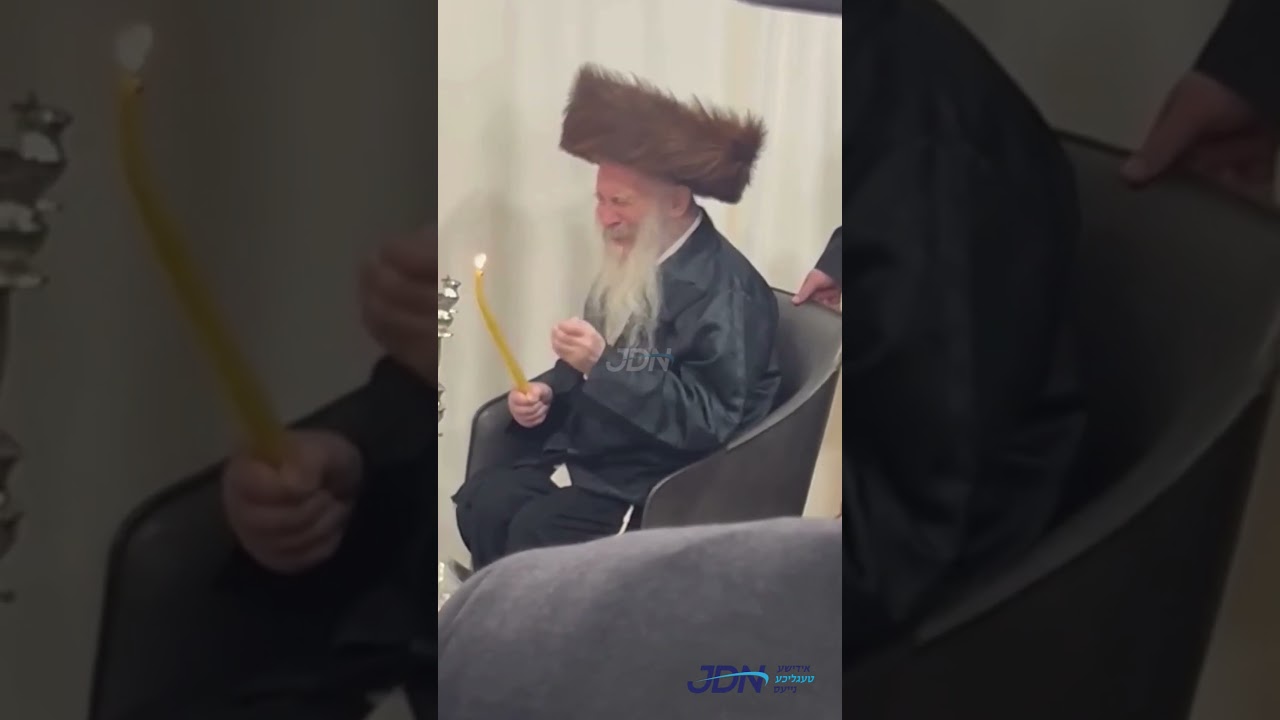 הגה"צ רבי מרדכי שטיינער ביי הדלקת נרות חנוכה