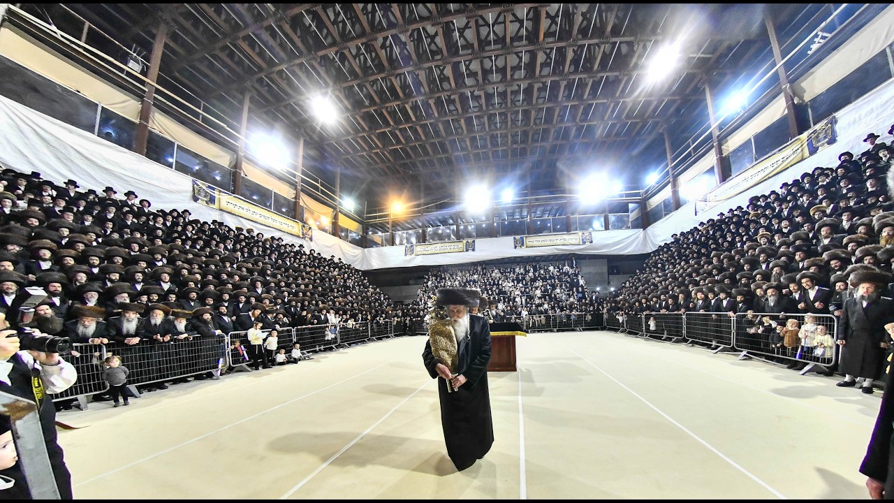 הכנסת ספר תורה געשריבן דורך חסידי מחנובקה בעלזא