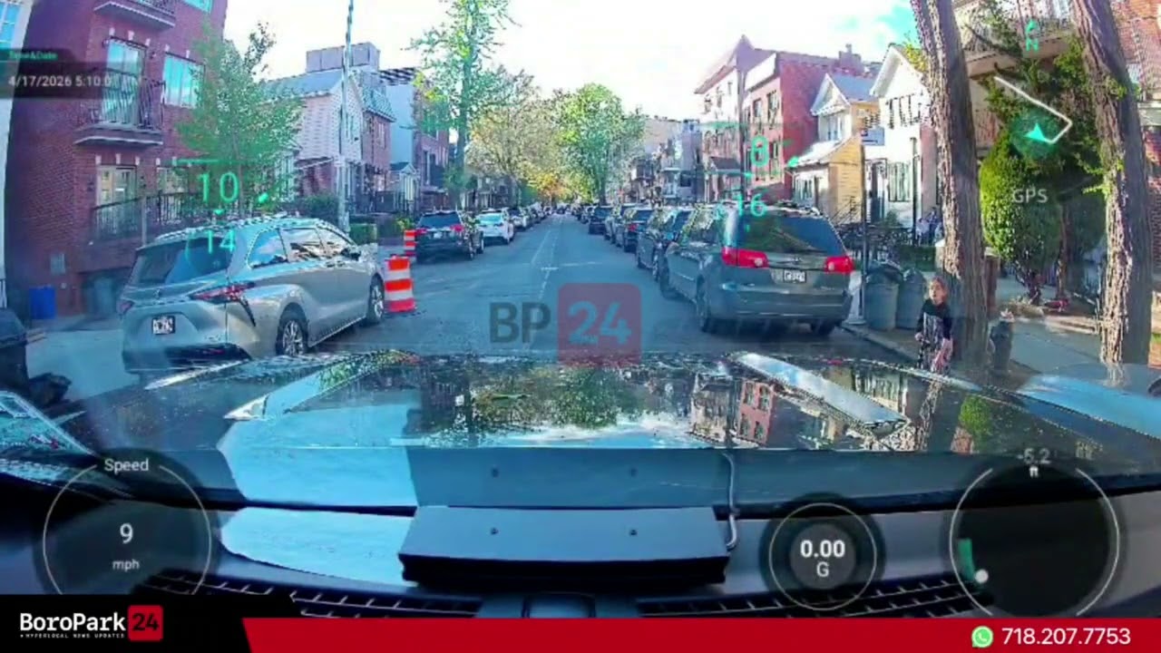 Watch the moment a vehicle on 45th Street nearly struck a young child who ran into the road