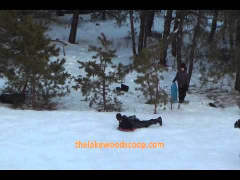 Lakewood Residents Enjoying Mid Winter Break Sledding