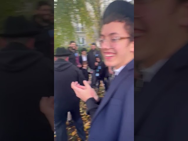 Dancing at the Warsaw Location of the Rebbe's Chuppa
