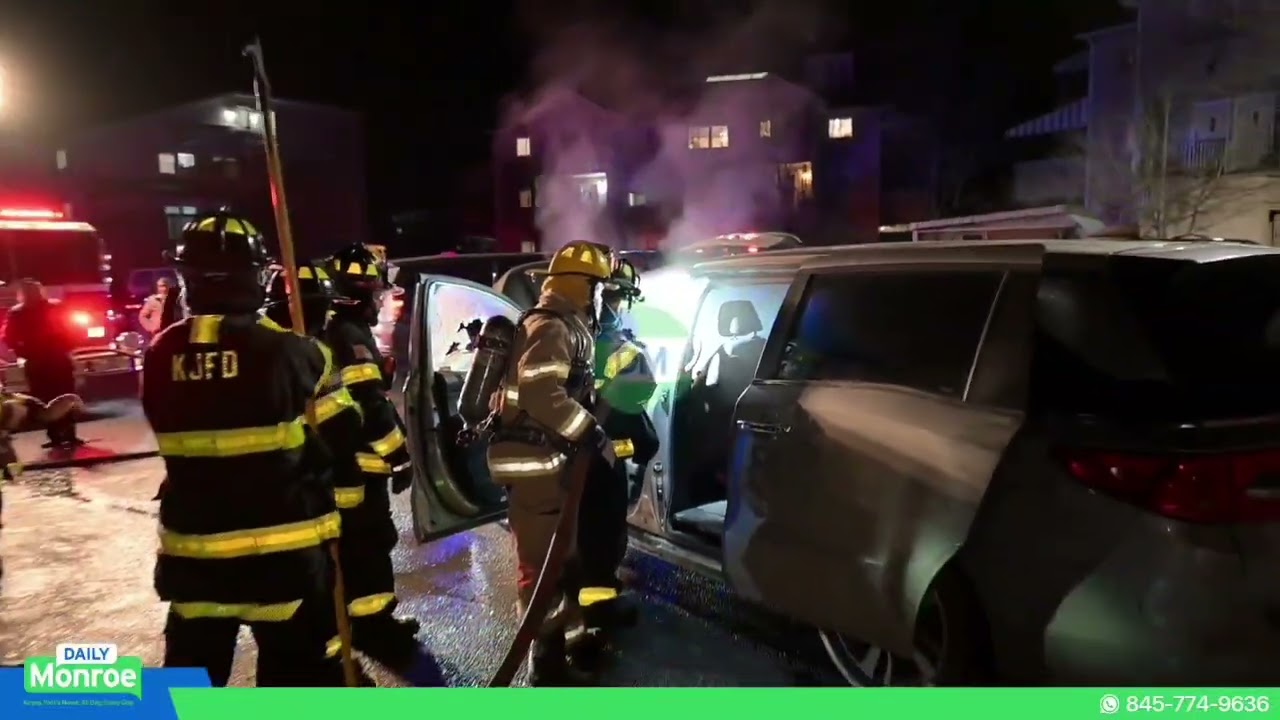 Car fire on Chernobyl Court after a battery inside the vehicle ignited