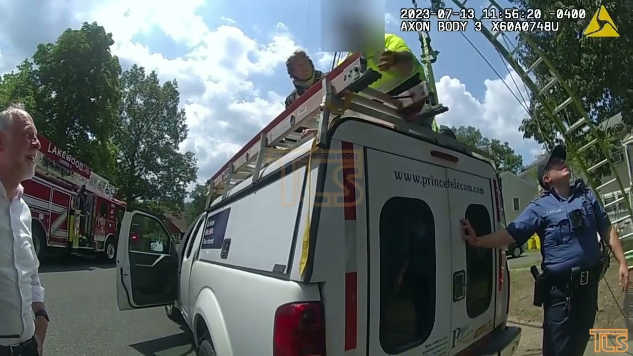 Bodycam of Lakewood Police officers and Firefighters Rescuing Worker off Ladder
