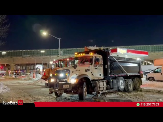 Special Sanitation Crews Were Seen Removing Large Mountains of Snow, On Fort Hamilton & 44th Street.
