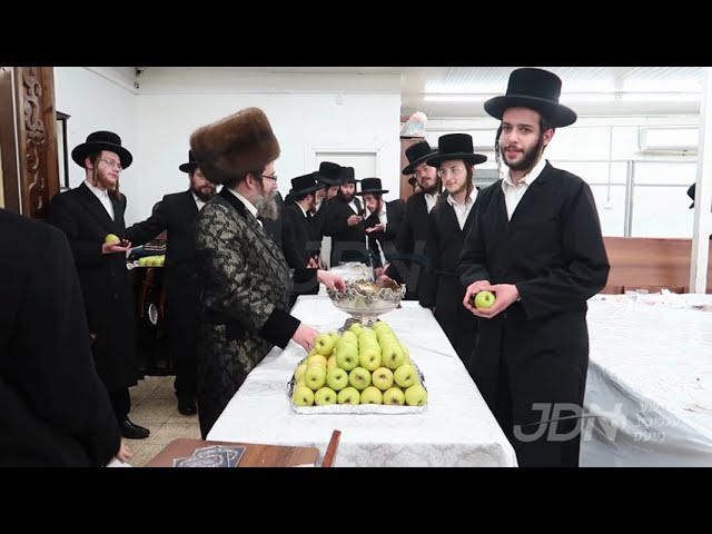 כ"ק אדמו"ר מסקולען ירושלים שליט"א בעריכת השולחן חמשה עשר בשבט שנת תשפ"ד לפ"ק חלק ב
