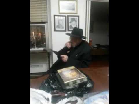 Rav David Feinstein ztz"l singing Maoz Tzur by the Chanukah Menorah