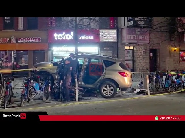 Driver Lost Control & Crashed Into A Citi Bike Parking Station on Church Avenue.