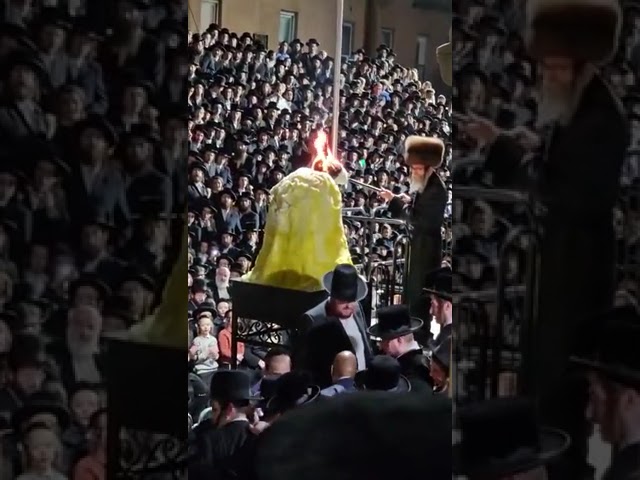 כ"ק אדמו"ר מסקולען שליט"א במעמד הדלקה לכבוד התנא האלקי רשב"י ברחבת ביהמ"ד הגדול חלק ב