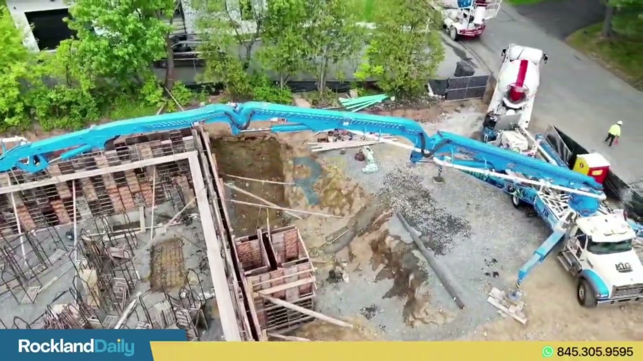 Crews from BH Concrete poured the foundation for the new big Stanislov Shul on West Maple Ave.