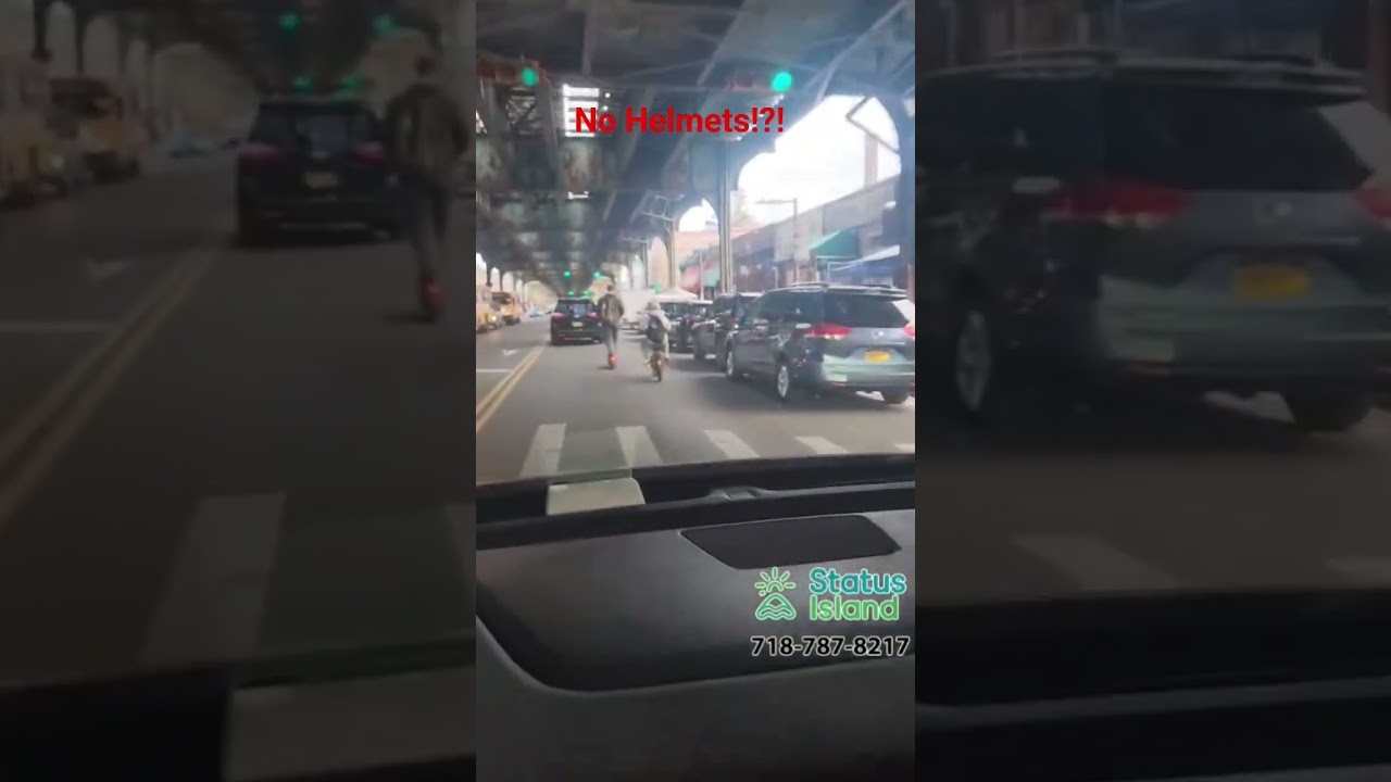 No helmets 😭 Thestatusisland.com #nyc #automobile #safety #bike #scooter