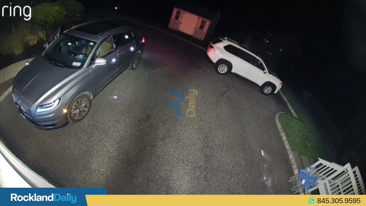 Surveillance footage captured thieves searching for valuables in a vehicle in Montebello Pines