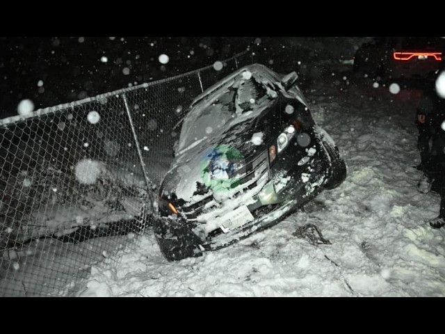 Multiple accidents and cars sliding on the area’s steep, winding roads during the snowstorm.