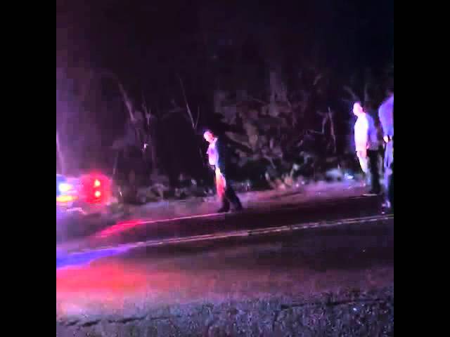DUI Driver Suspect failing Sobriety Test following Crash Rt 9
