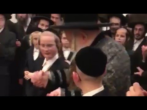 The Rabba Of Bobov Dancing With Orphan Kids Who Recently Lost Their Father, At A Family Wedding