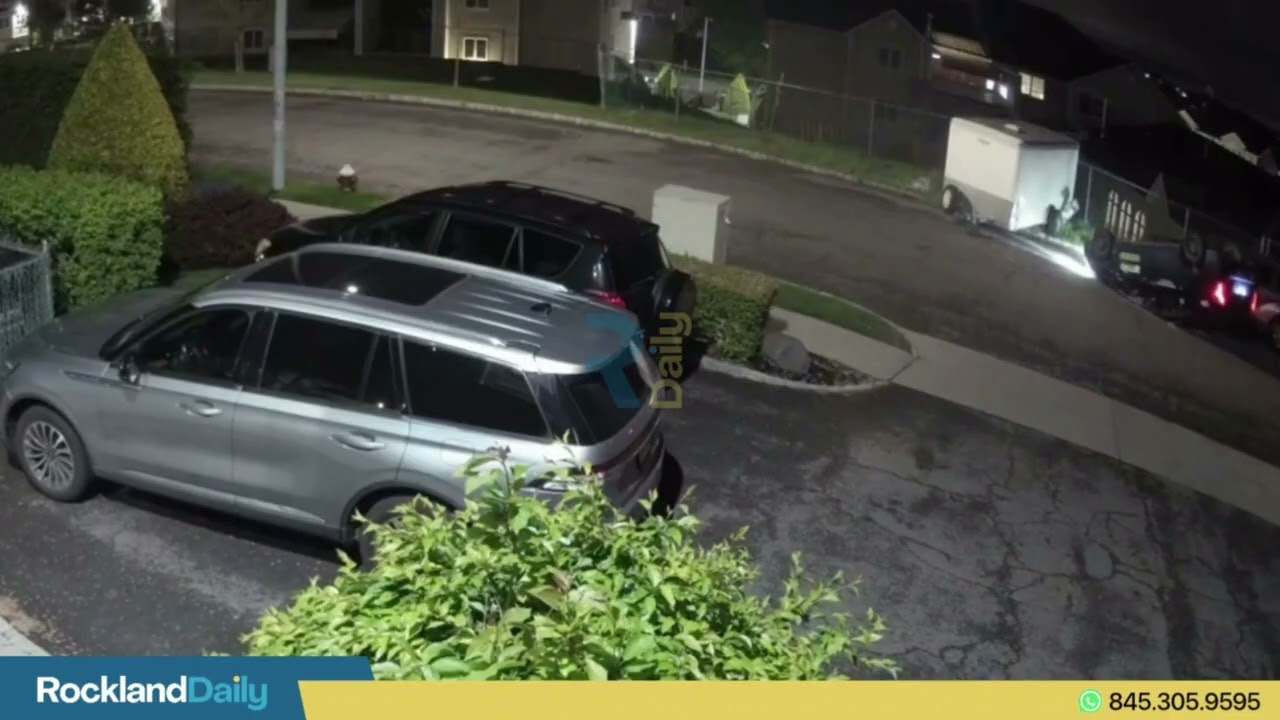 Watch the moment the vehicle involved in the crash on Bluefield Drive