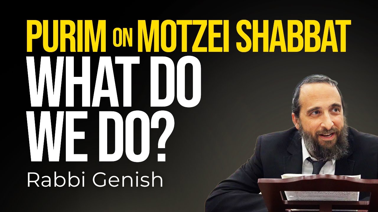 Purim Right After Shabbat - What Do We Do?