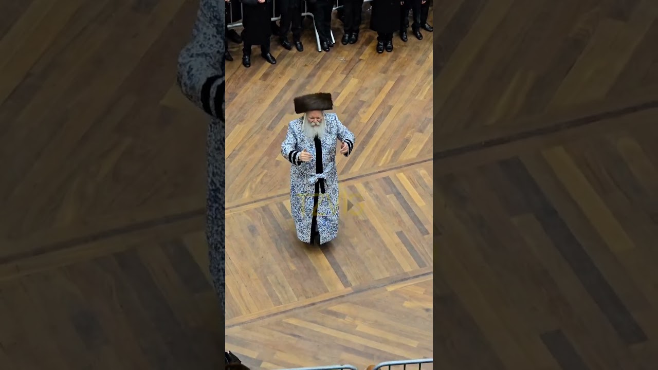 Bobover Rebbe Dances Mitzvah Tantz At His Einikel's Wedding Sivan 5785