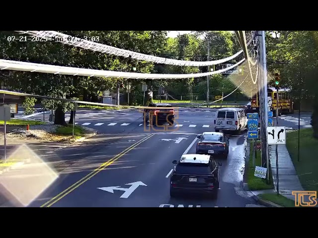 Caught on video: Car blows red light and slams into school bus in Lakewood