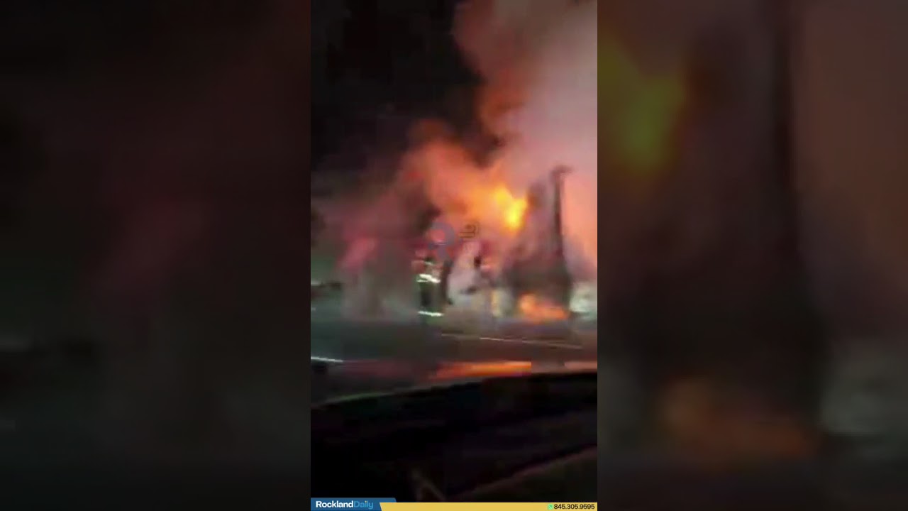Costco truck fire on NYS Thruway near Cuomo Bridge