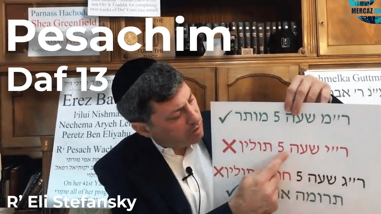 Daf Yomi Pesachim Daf 13 by R’ Eli Stefansky