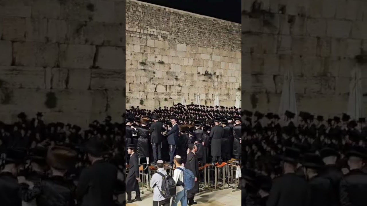 האדמו"ר מויז'ניץ בכותל המערבי אסרו חג פסח תשפ"ד