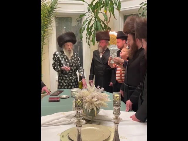 Spinka Rebbe of Antwerp making Havdalah - Elul 5785
