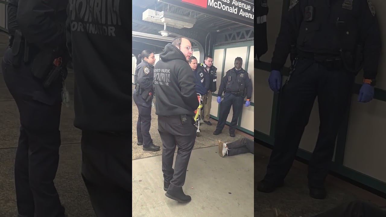 Shomrim and NYPD team up to safely remove an intoxicated man from the train tracks in Boro Park.