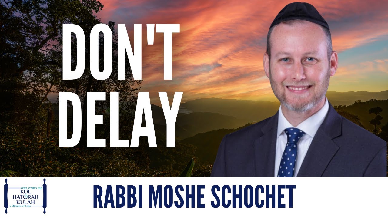 Don't Delay! - Rabbi Moshe Schochet
