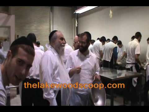 Hagaon Reb Shloime Miller & Son And Reb Henoch Shachar At Matzoh Bakery
