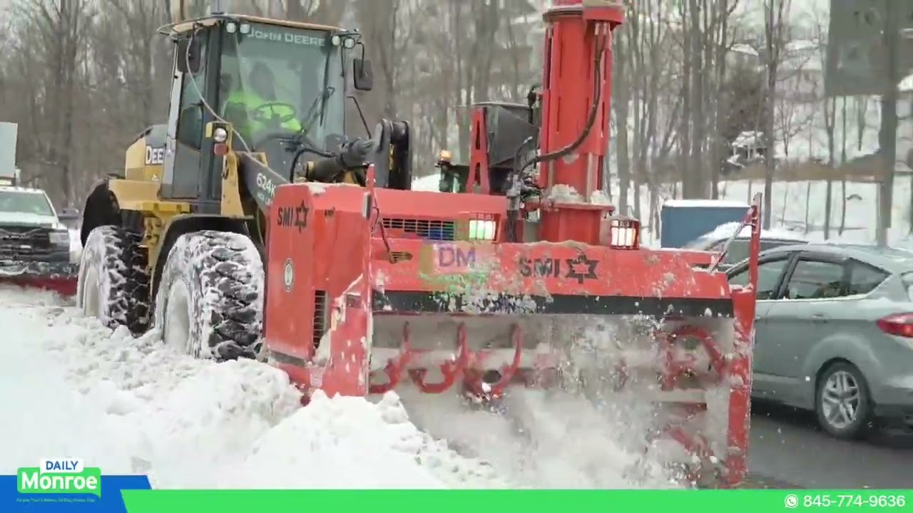 The Village of Kiryas Joel is clearing snow from sidewalks.