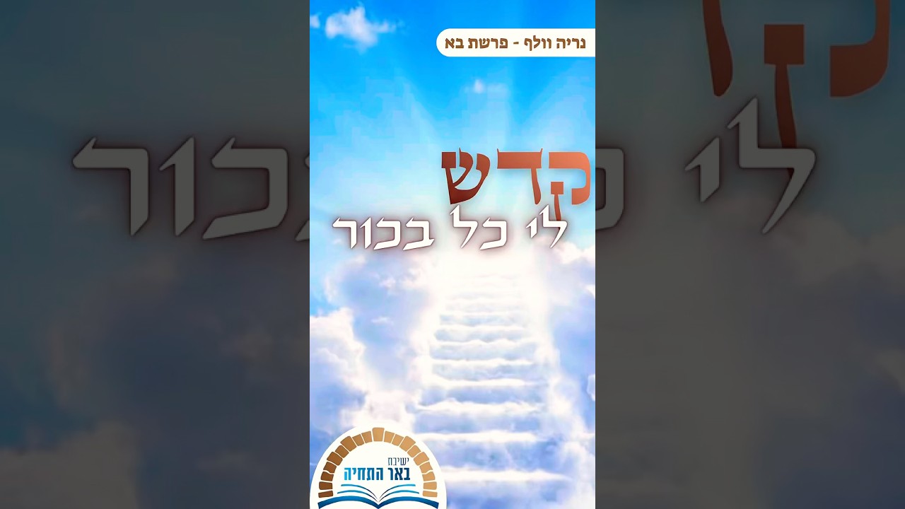 נריה וולף | קדש לי כל בכור | פרשת בא #בארשבע #באר_התחיה #פרשת_השבוע #פרשתהשבוע #קדושה #ישיבה #תורה