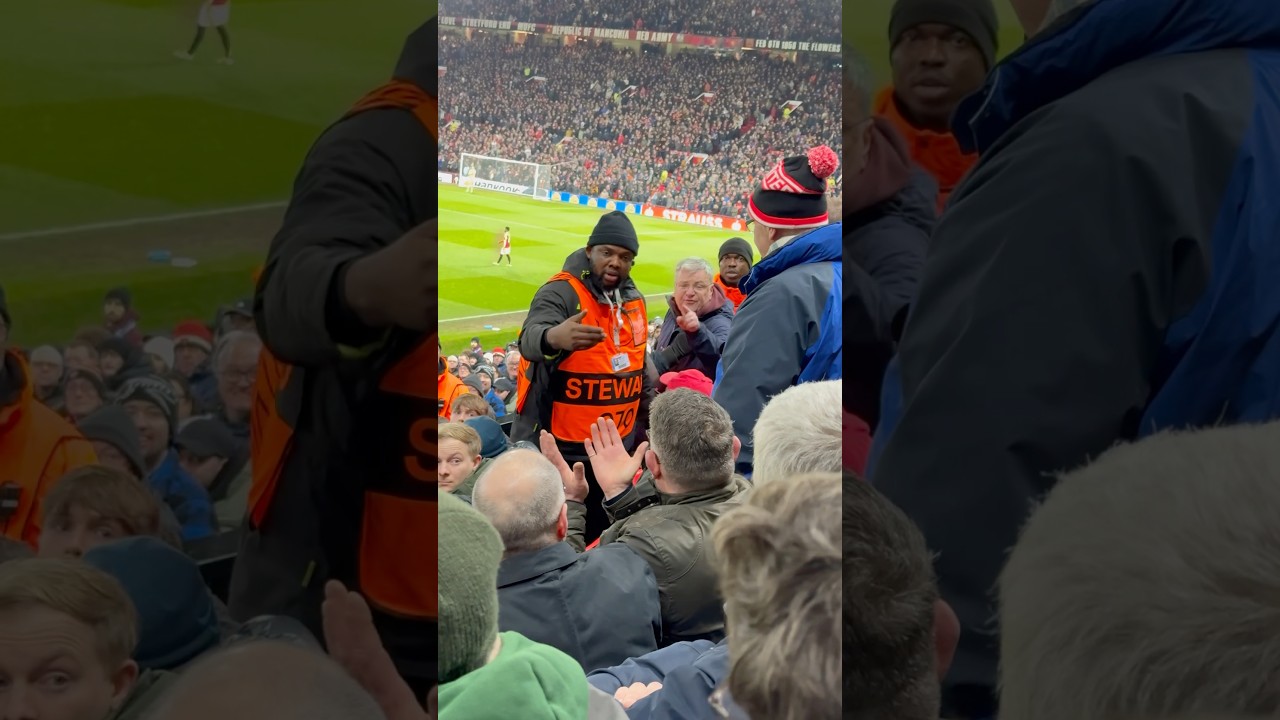 Rangers fan gets kicked out of Old Trafford #kickedout #rangersfans #oldtrafford #europaleague