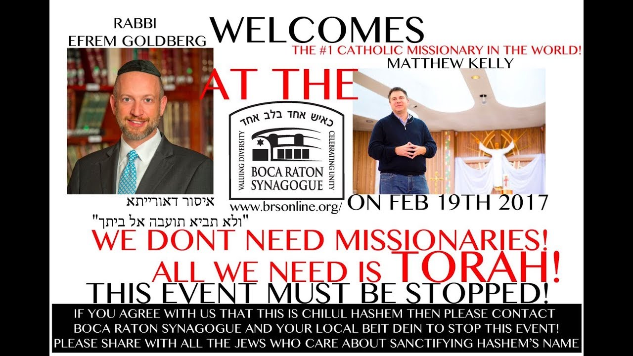 Rabbi Efrem Goldberg Shows His Own Hypocrisy by Inviting Christians To Speak at BRS