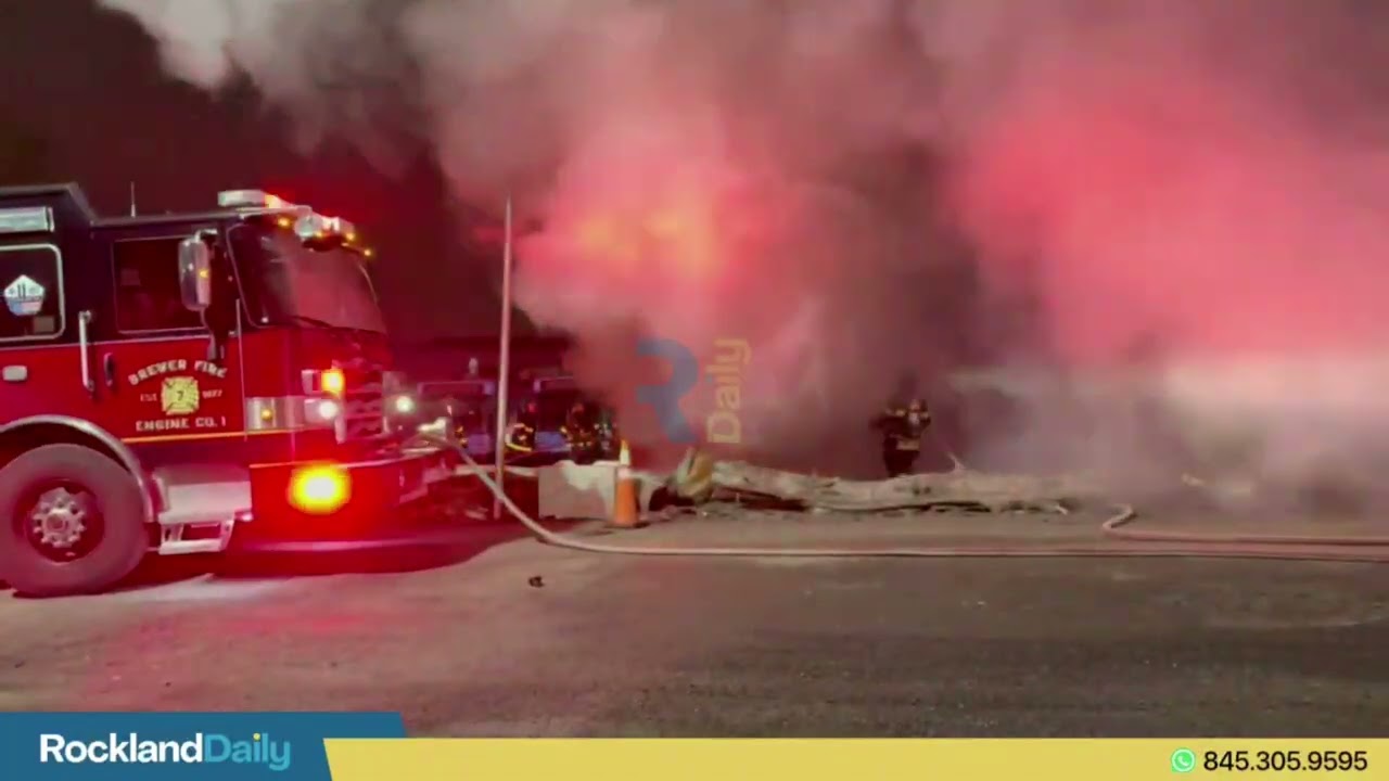 Flames broke out in a trailer at the Village of Kaser parking lot on Route 306