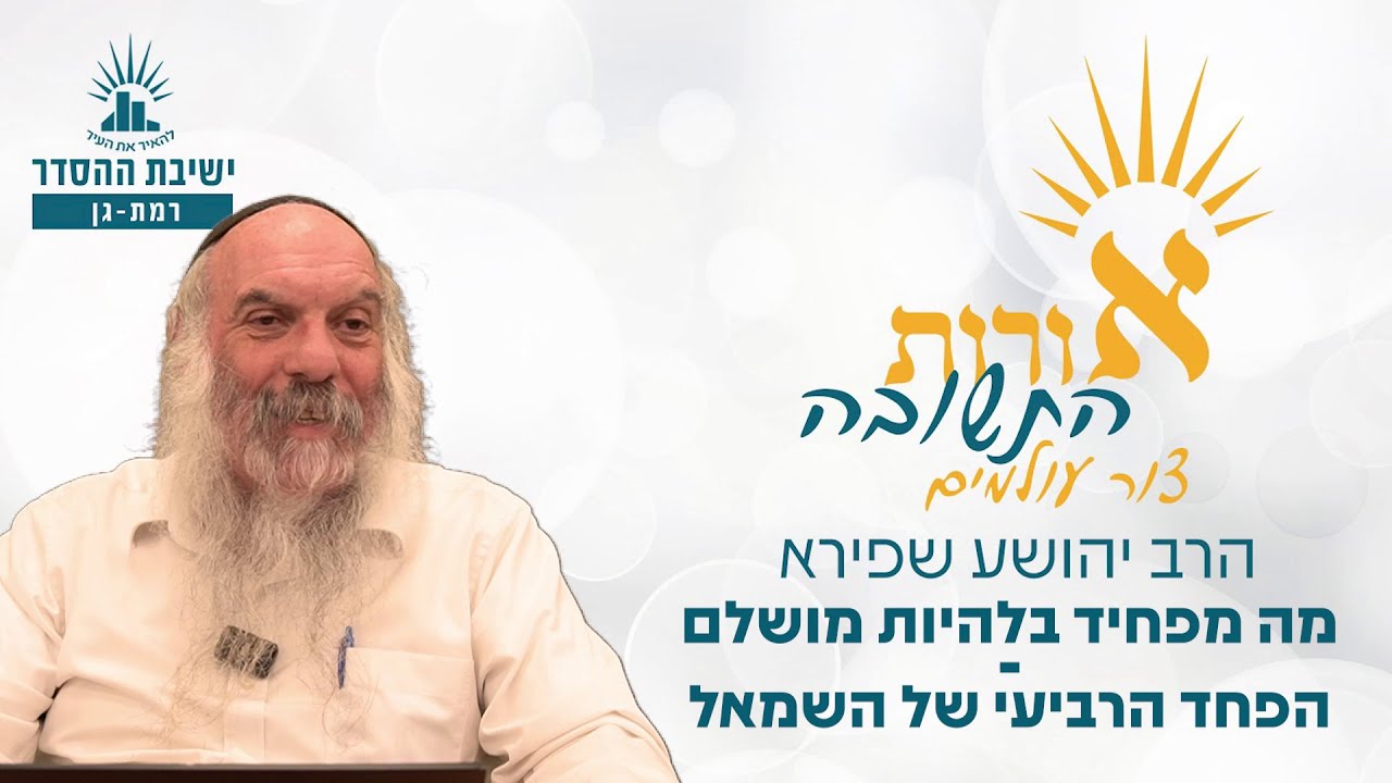 מה מפחיד בלהיות מושלם - הפחד הרביעי של השמאל | אורות התשובה- צור עולמים- שיעור 24 | הרב יהושע שפירא