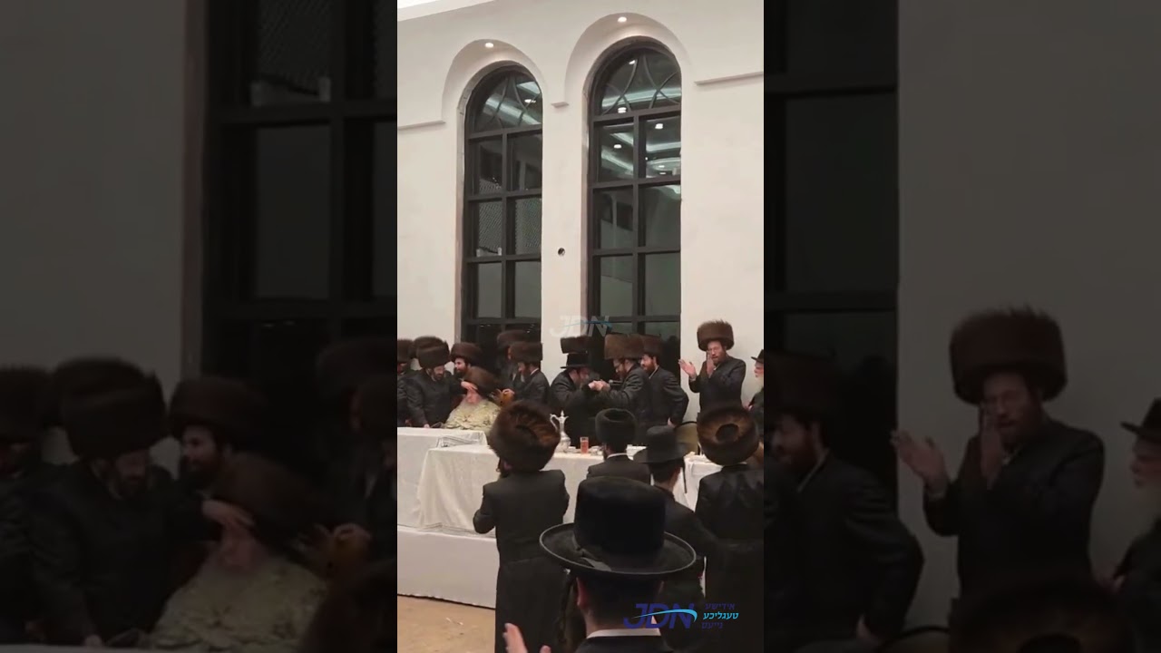האדמו"ר מסקולען לעיקוואד אין א טאנץ ביים שבע ברכות פון הכלה בת האדמו"ר מראחמיסטריווקא אוק ענד וויין