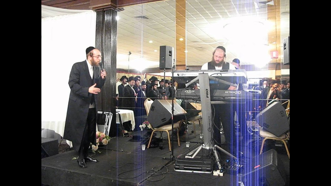 Arele Samet and Mayer Adler performing at a simcha at The Rose Castle in Williamsburg