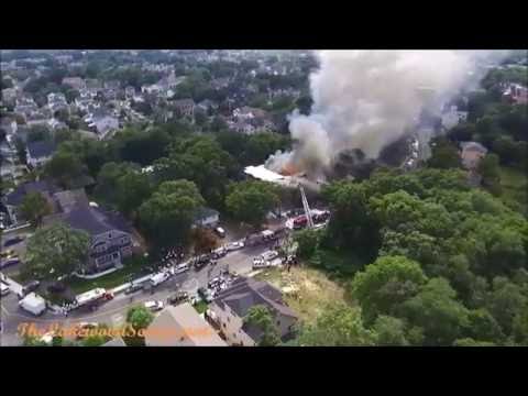 Aerial Drone Footage of East 7th St Structure Fire Lakewood