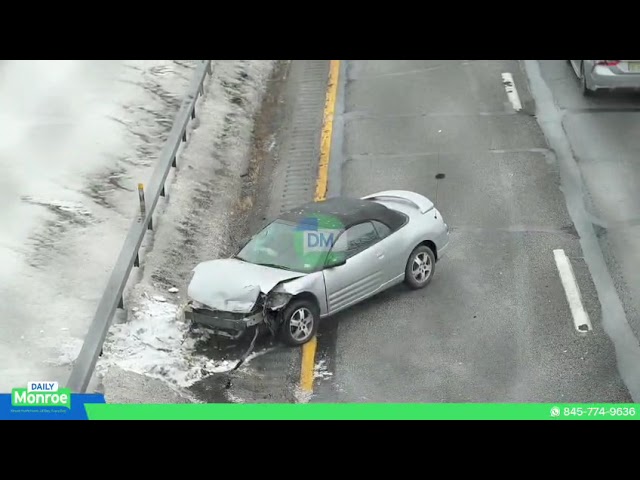 Car crashed on the NY-17 near the County Route 105 overpass
