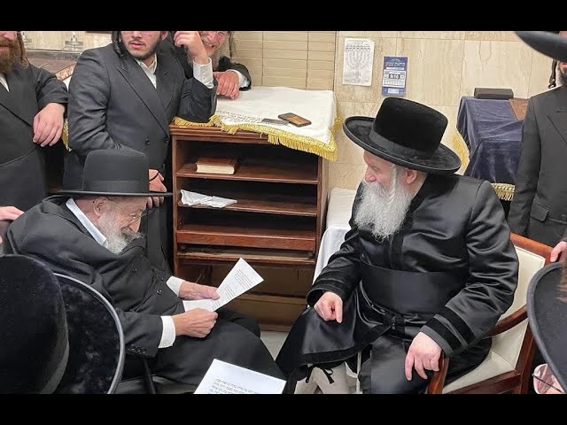 כ"ק אדמו"ר מבאבוב שליט"א און הגאון רבי משה וואלפסאן אב"ד אמונת ישראל שליט"א אין פלארידע