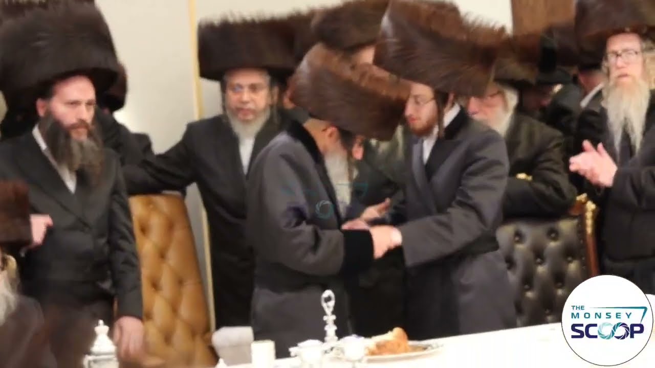 כ"ק אדמו"ר מסקולען שליט"א בשמחת בית סקולען באולם תפארת עלקא בבנין בנות ישראל ויזניץ בעיר מאנסי חלק ח
